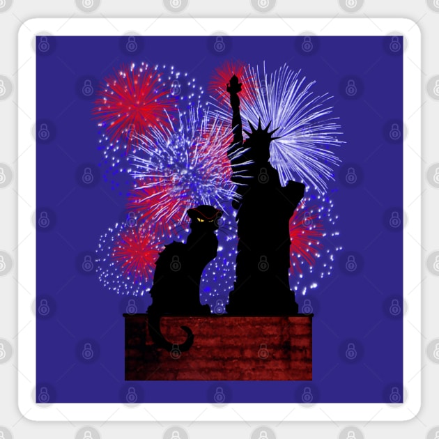 Chat Noir and July 4th Magnet by HolidayBug